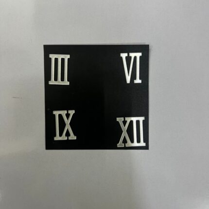 Silver Acrylic Roman Number Set Self Stick